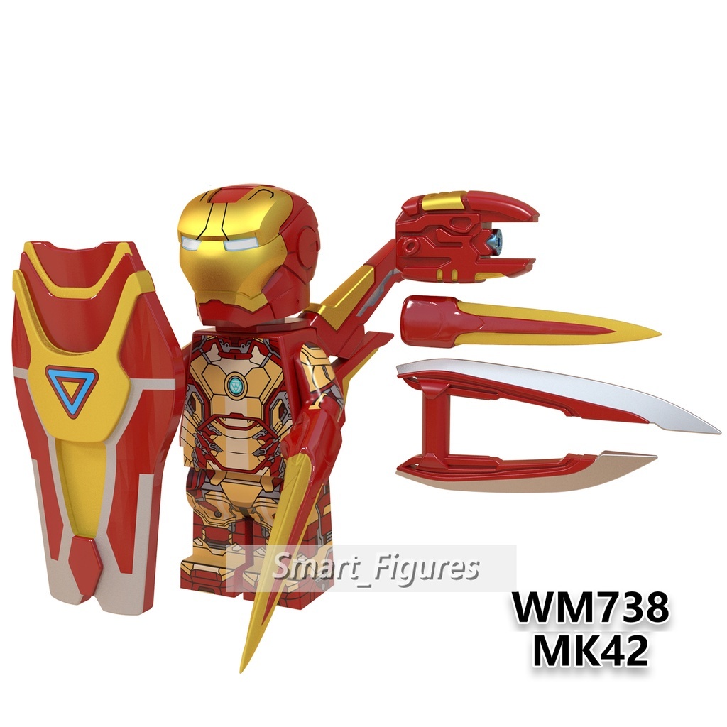 MARVEL Mini Figure Iron Man MK36 MK27 MK30 MK31 MK21 MK42 MK50 Mk16161665 Untuk Hadiah