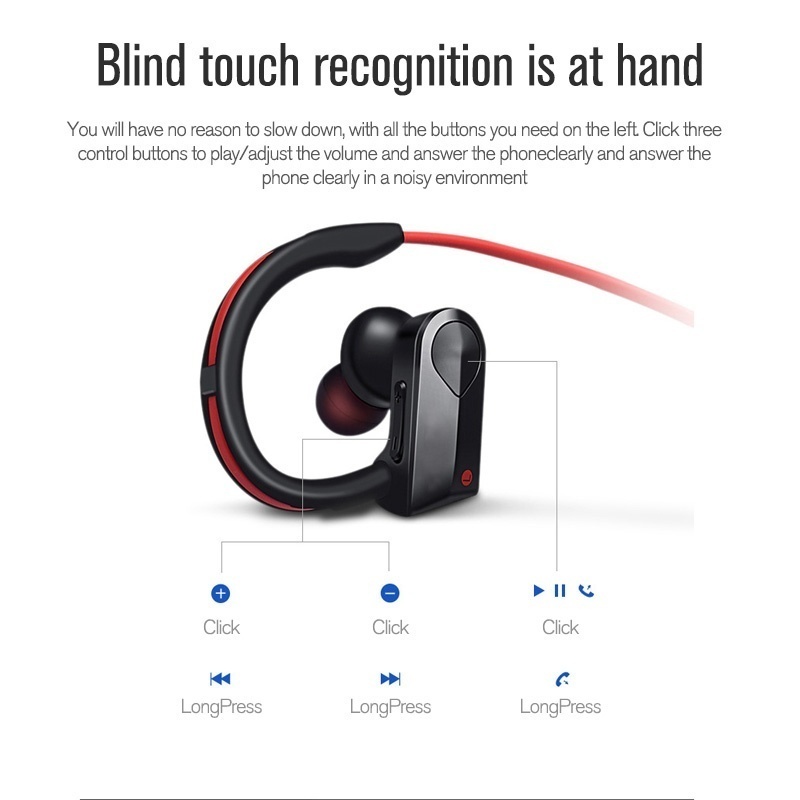 K98 Olahraga Tahan Air Wireless Earphone Bluetooth 5.0 with Mic Subwoofer Stereo Dual Ear Hanging Ear Running Wireless Headset Bluetooth Earbuds