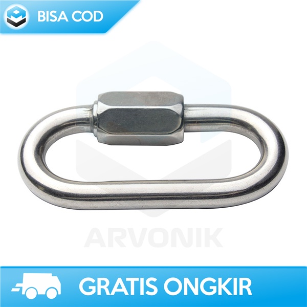 CARABINER CLIMBING SAFETY LOCK XINDA STAINLESS STEEL ANTI KARAT ORI