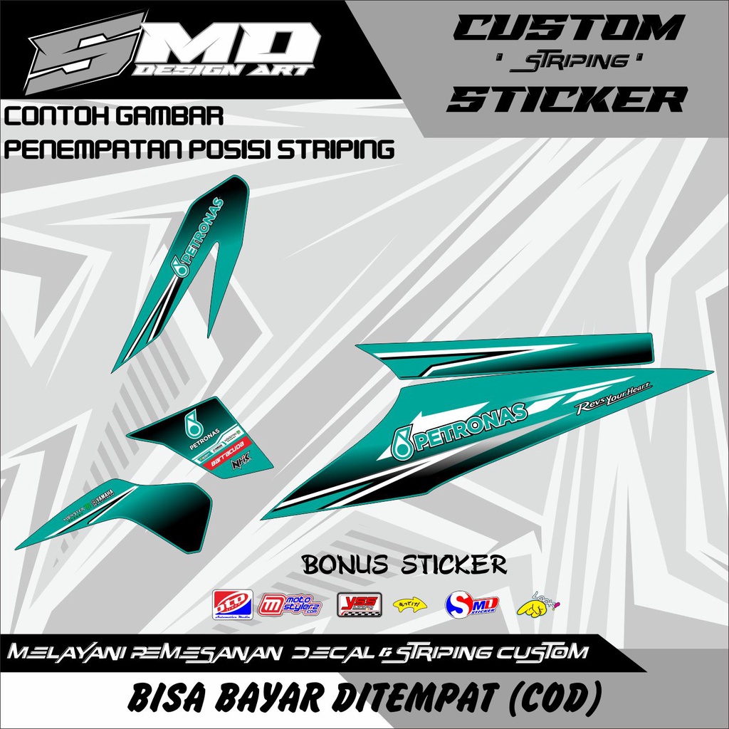 STRIPING STICKER VARIASI BEAT KARBU PETRONAS