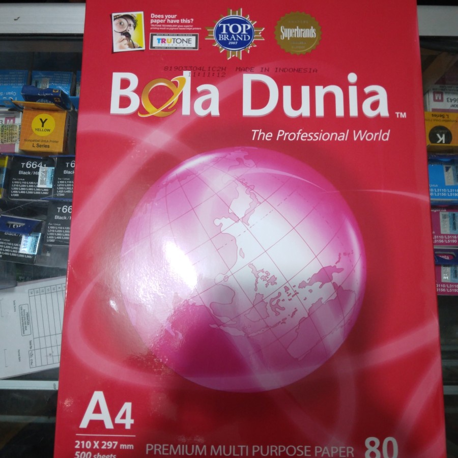 

kertas hvs bola dunia A4 80 grm