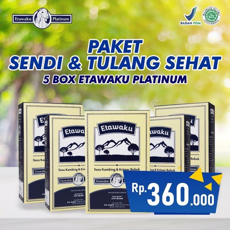 

Paket 5 Box Susu Kambing Etawaku Platinum dan Krimer Bubuk