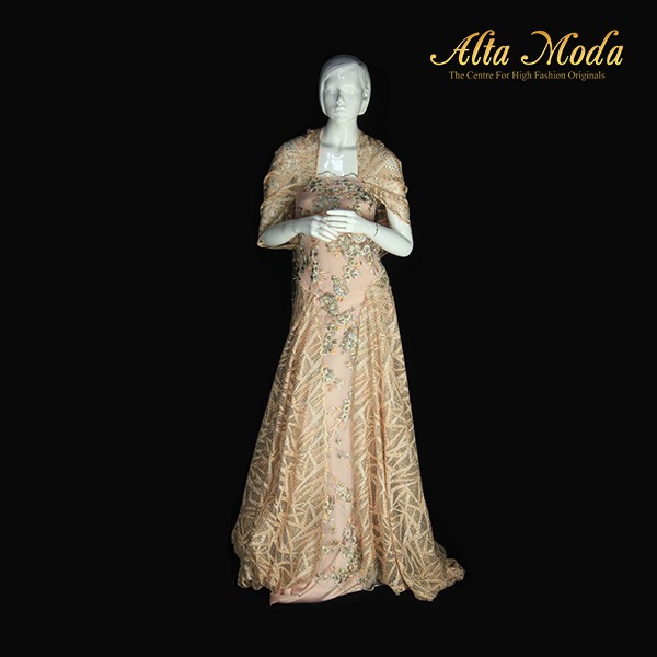 

Alta Moda Kain Tile Bordir 3D Pearl Bunga - Champagne (1M)