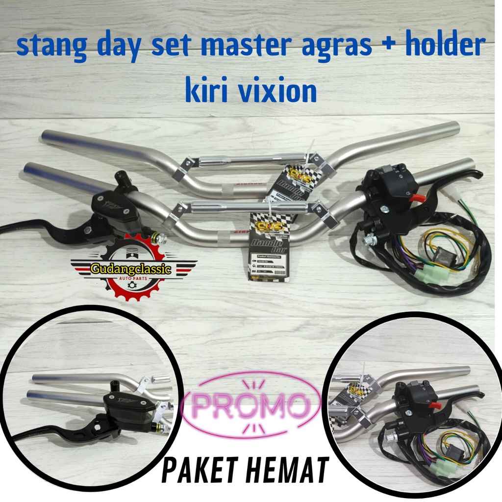 PAKET STANG STIR CMZ COPY DAYTONA SET HANDLE MASTER REM COPY RCB PLUS HOLDER KIRI VIXION UNIVERSAL
