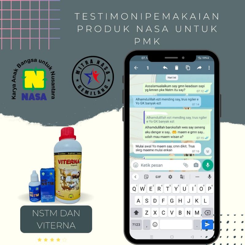 Paket NSTM & Viterna obat PMK (penyakit mulut dan kuku) sapi