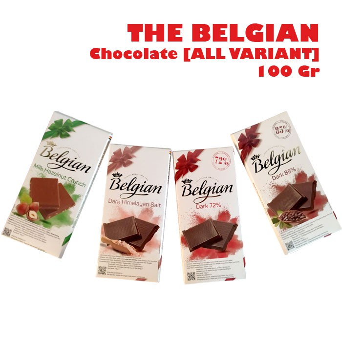 THE BELGIAN - Chocolate [ALL VARIANT] 100 Gr (Hazelnut Crunch, Himalayan Salt, Dark 72%, 85% - 100gr