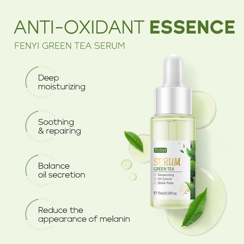 BPOM Fenyi Green Tea Serum Menghilangkan Jerawat Krim Gel Pemutih Pelembab 3pcs