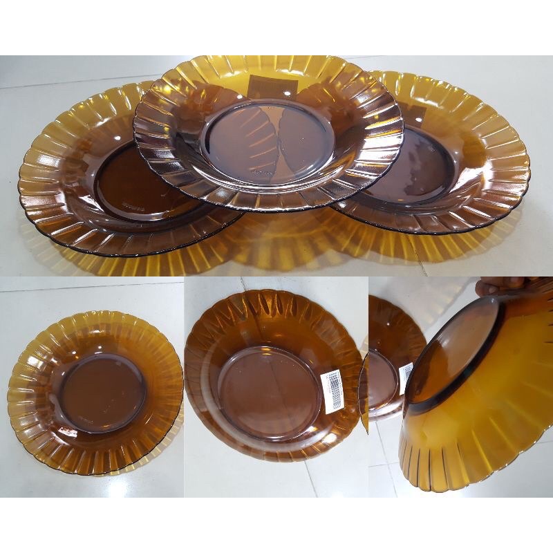 Piring kaca BBC-9” coklat