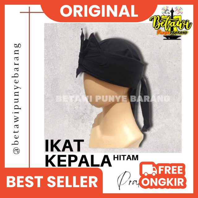 ikat kepala praktis hitam polos