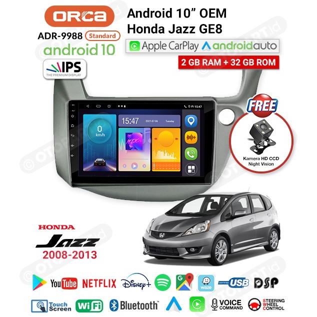 Head Unit TV Android 10" inch OEM Honda Jazz GE8 2008-2013 ORCA .