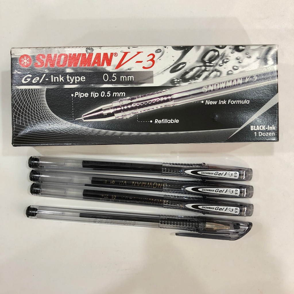 

PULPEN GEL 0.5MM SNOWMAN V3 HITAM