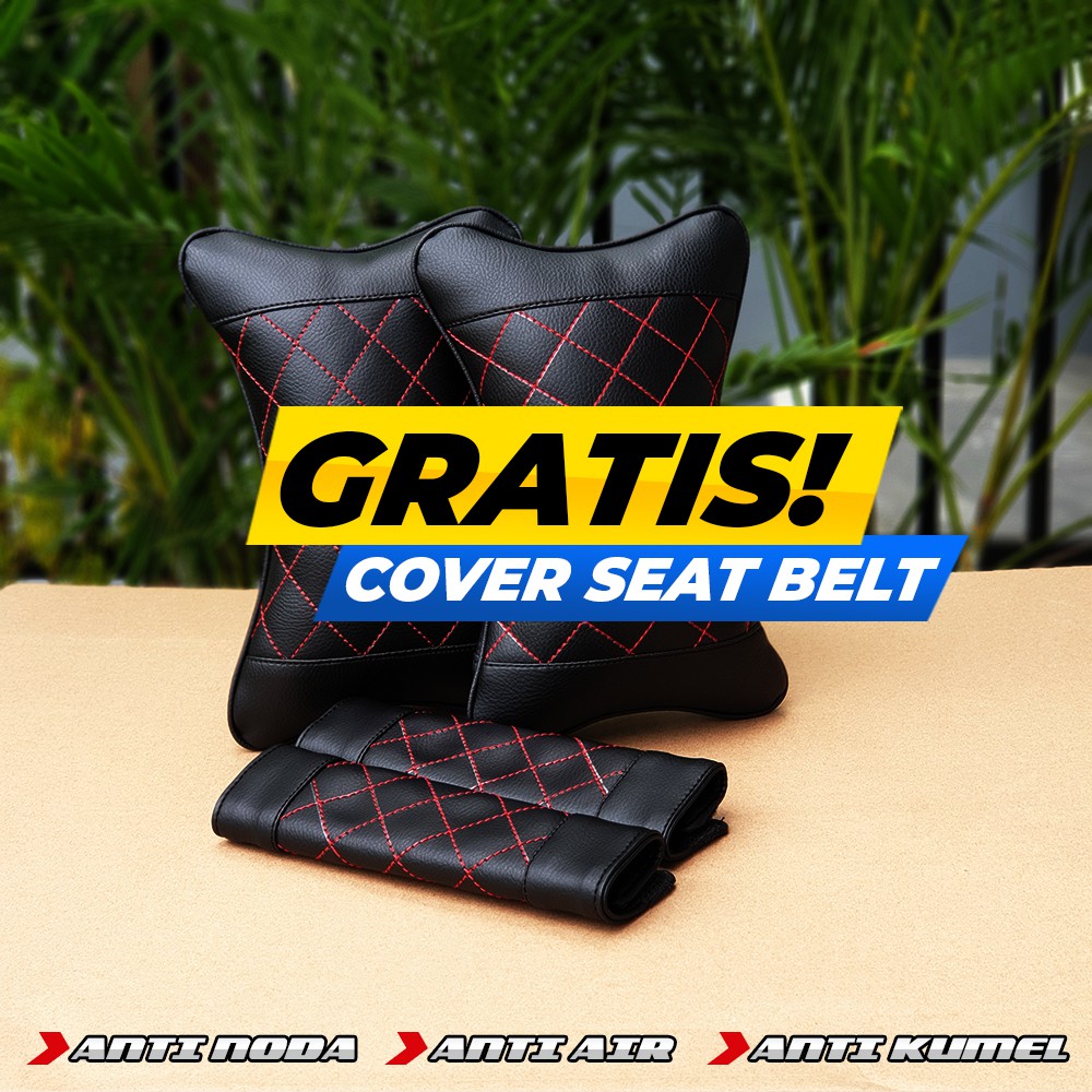 [ FREE COVER SEATBELT ] Bantal Mobil Bantal Headrest - Wajik Merah