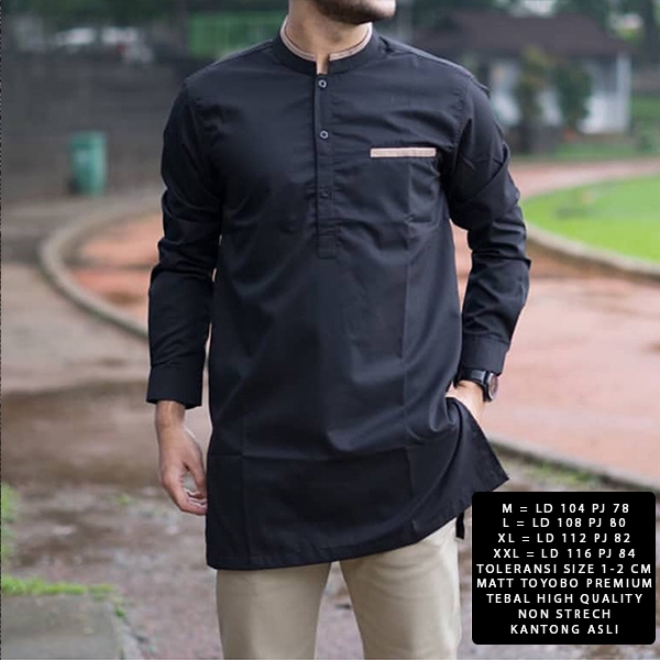 Baju Koko Pria Anwa Matt Toyobo Size S M L XL &amp; XXL