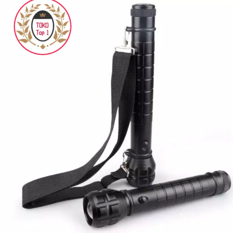 senter swat police/panjang  3baterai besar/baterai abc besar/senter /body besi/ baterai besar