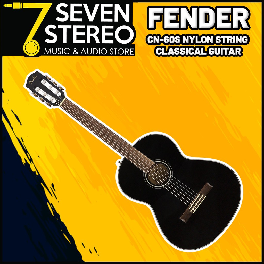 Fender CN-60S Nylon String Classical Guitar Walnut FB Black