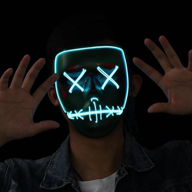 Topeng Led Dj  Rave Party Cosplay Purge Halloween Urbex 