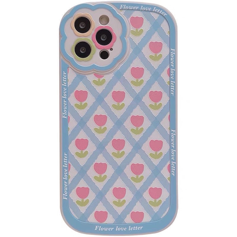 Soft Case Silikon Motif Print Bunga Untuk IPhone 12 13 11 Pro Max X Xs Max Xr HXJTO