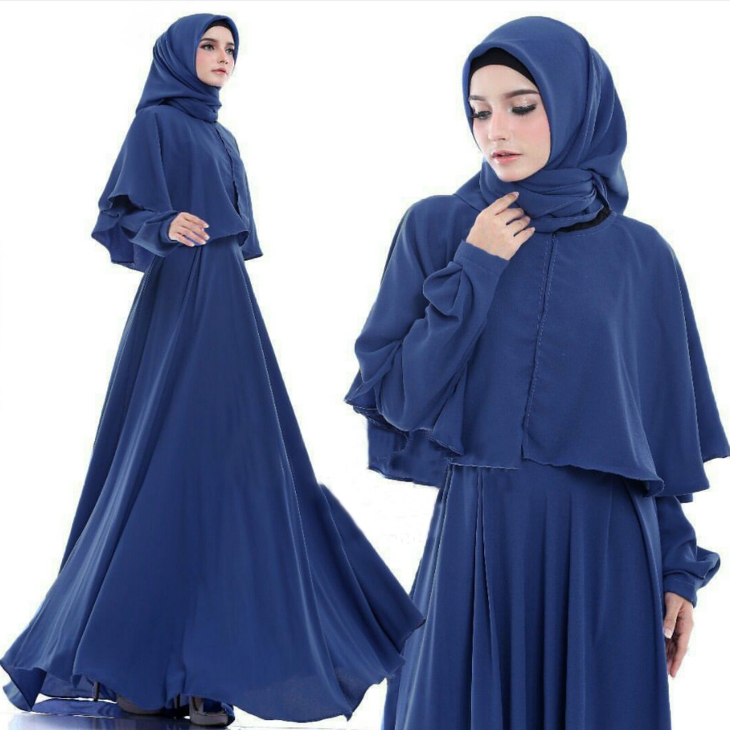 [Maxy Monalisa varian warna SW] maxi muslim wanita wolly crepe NAVY/MARON/ABU/KUBUS/FANTA