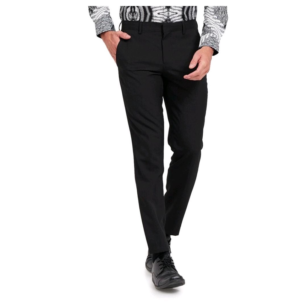 Celana Panjang Slim Fit Alisan Warna Hitam