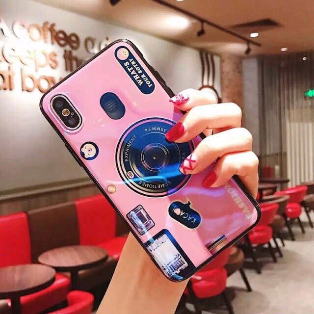 Camera Case Blueray (Case+popsocket+ kalung) iPhone Oppo Vivo Xiaomi Samsung j4+ J6+ A6+ A8+ s10 V11