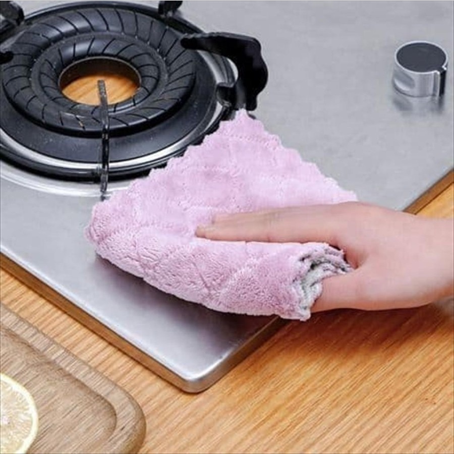 [ABJ] Kain Lap Dapur Microfiber Anti Minyak Kain Lap Cuci Piring Microfiber