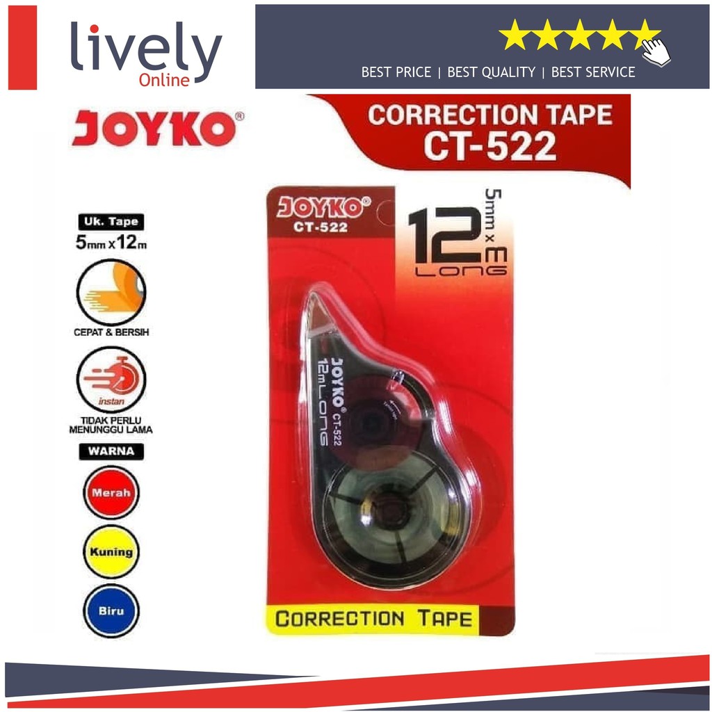 

Correction Tape Tipe Ex Tip Ex Pita Koreksi Joyko CT 522