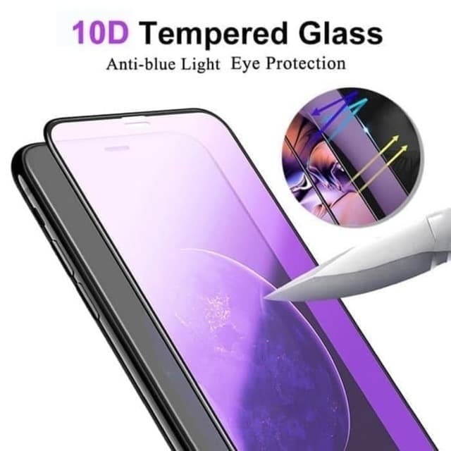 Blue Ray 10D iPhone XR 11 11 Pro Max Tempered Glass FULL GLUE ANTI RADIASI