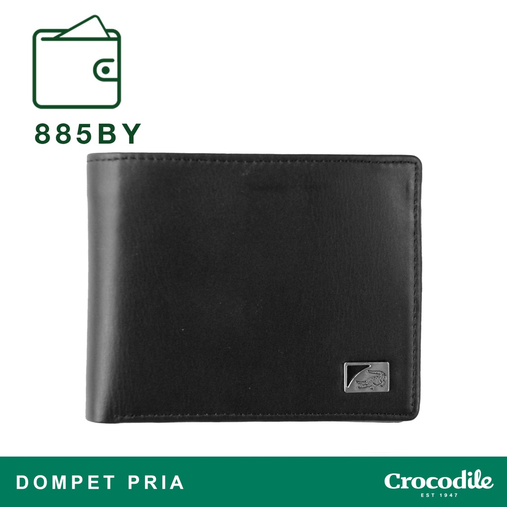 Crocodile 885BY Dompet Pria Men Wallet Leather Kulit Original - Hitam