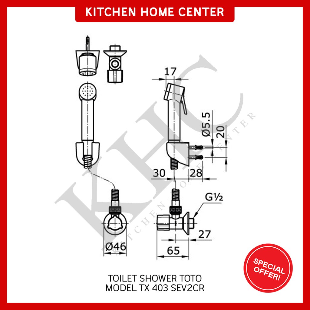 Jet Shower Toilet TOTO TX403SEV2CR / TX 403 SEV2CR