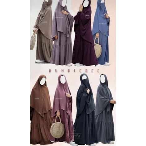 SET GAMIS BUMBLEBEE ORI SHAZFA HIJAB