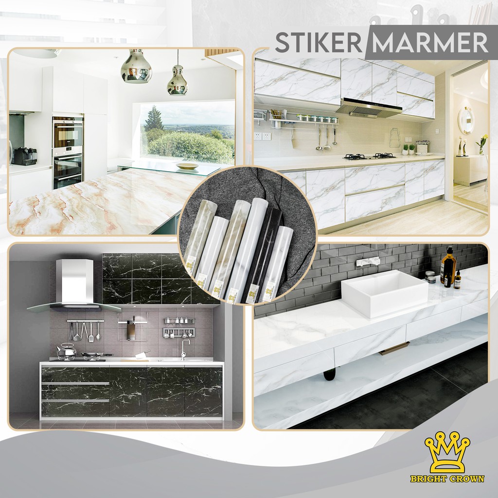 Bright Crown Wallpaper  Stiker Marmer motif Premium marble 