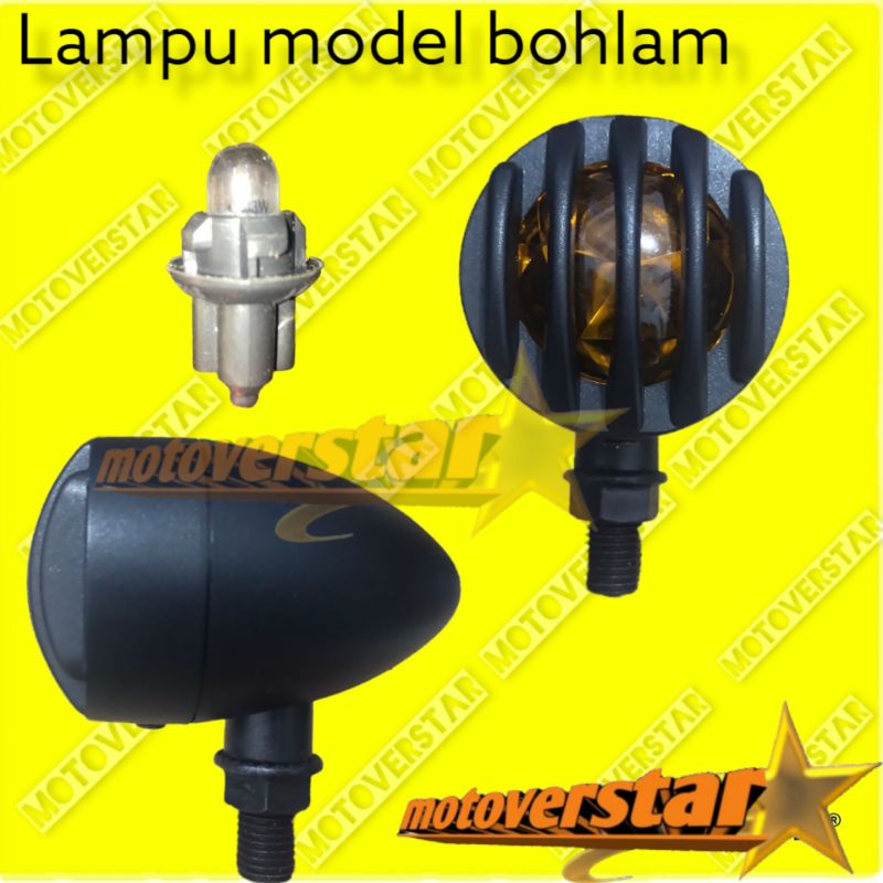Lampu sein motor variasi klasik teralis Tipe Bohlam