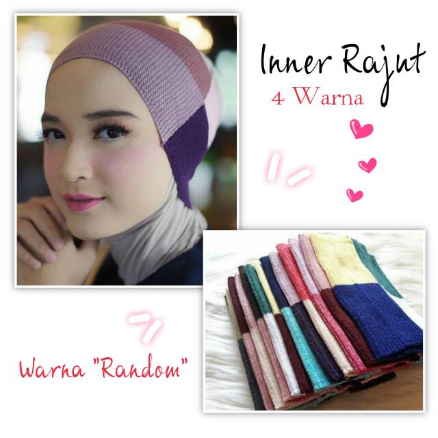 Bandana Rajut 4 Warna/// Inner 2TONE/Ciput Rajut/Ciput Bandana Rajut/Ciput Rajut Warna