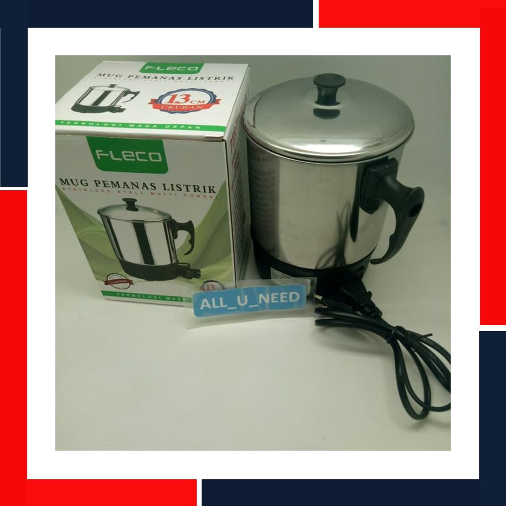 Obral Mug Listrik Fleco 13 Cm / Mug Pemanas Portable / Heating Cup 44  -.All U