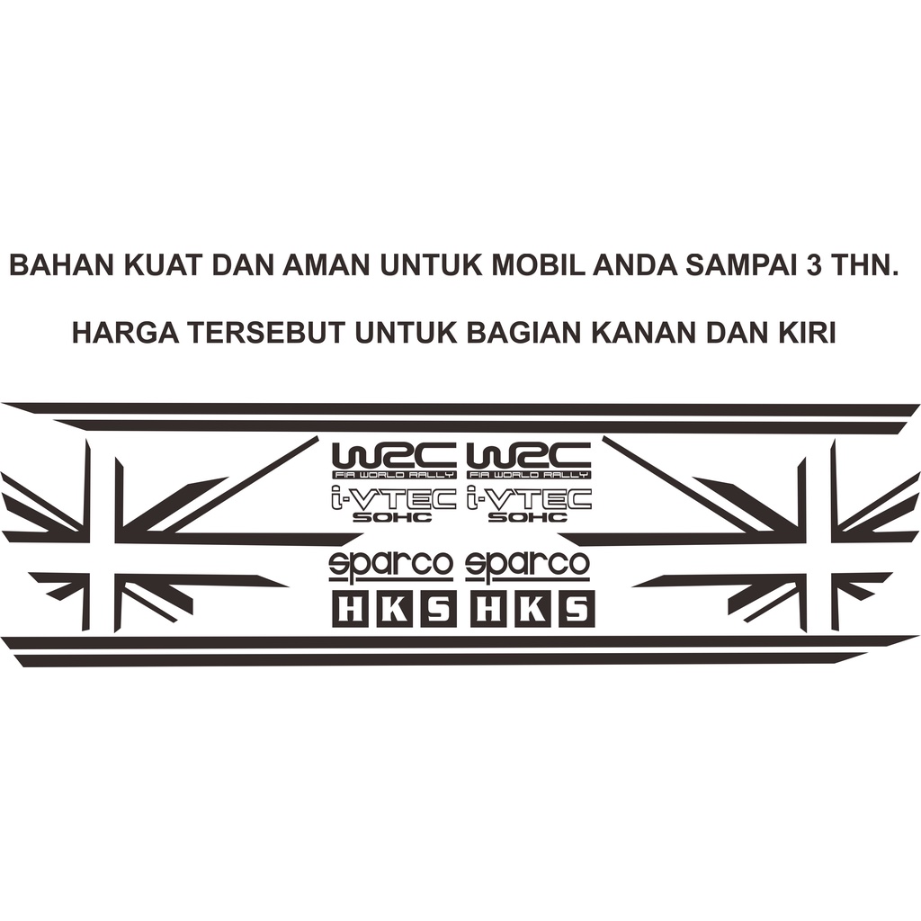 Stiker Mobil Simple Agya Ayla Yaris Jazz Brio Variasi Cutting Sticker Keren Competition Aksesoris Simpel