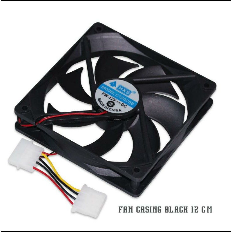 Fan Cading Hitam 12CM Fan Casing CpU FAN Komputer PC Hitam
