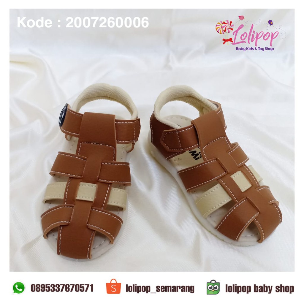 Sepatu Sandal Baby Cowo Pipi Mimi Perekat ada Bunyi 22/25