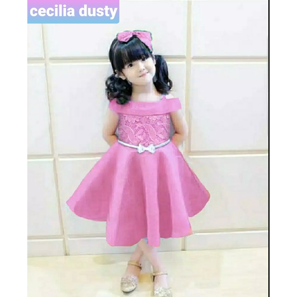 *[RXFK] Dress Cecilia Basic / Dress Anak Perempuan / Baju Dress Elegant / Dress Anak Cantik