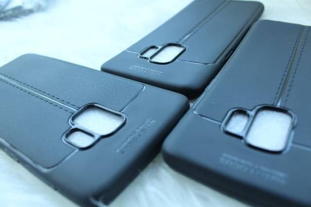 auto focus leather kulit jeruk texture Samsung S9 soft case cover