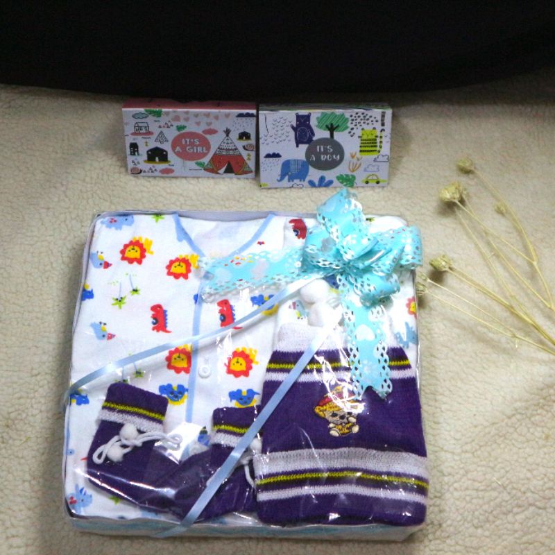 Hampers Perlengkapan Bayi Baru Lahir / Set Kado Bayi Baru Lahir / Baby Gift Set Simple / Parsel Bayi-Blue