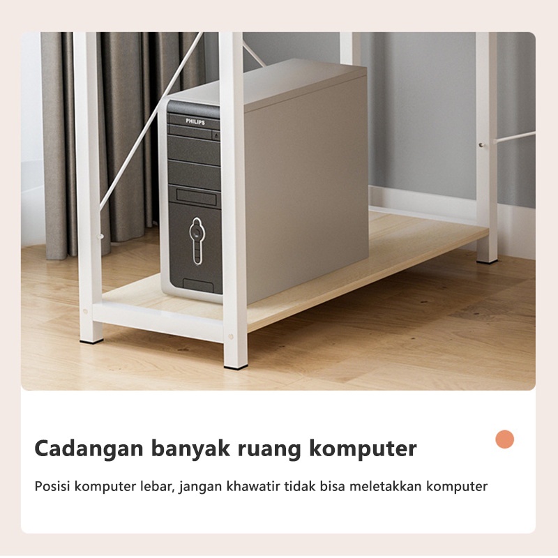 Weyon Sakura meja belaja/kerja komputer/meja kantor/meja pc/rumah meja tulis sederhana/Meja Kerja dengan Rak Serbaguna 100*42*110(H table)