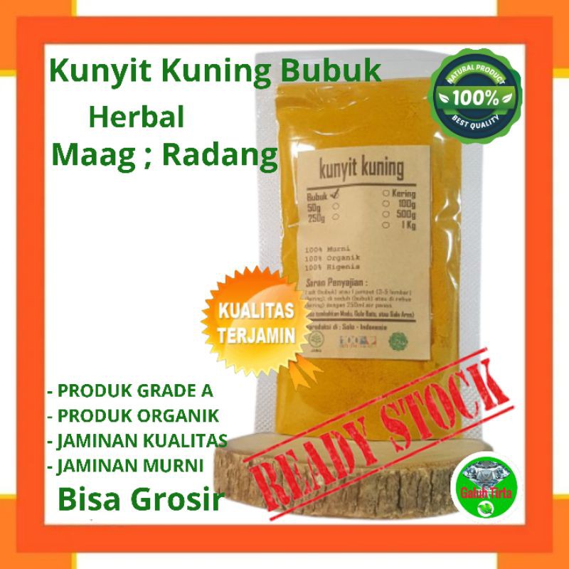 

1 Kg Kunyit Kunir Kuning Bubuk murni asli original organik kualitas premium Curcuma longa