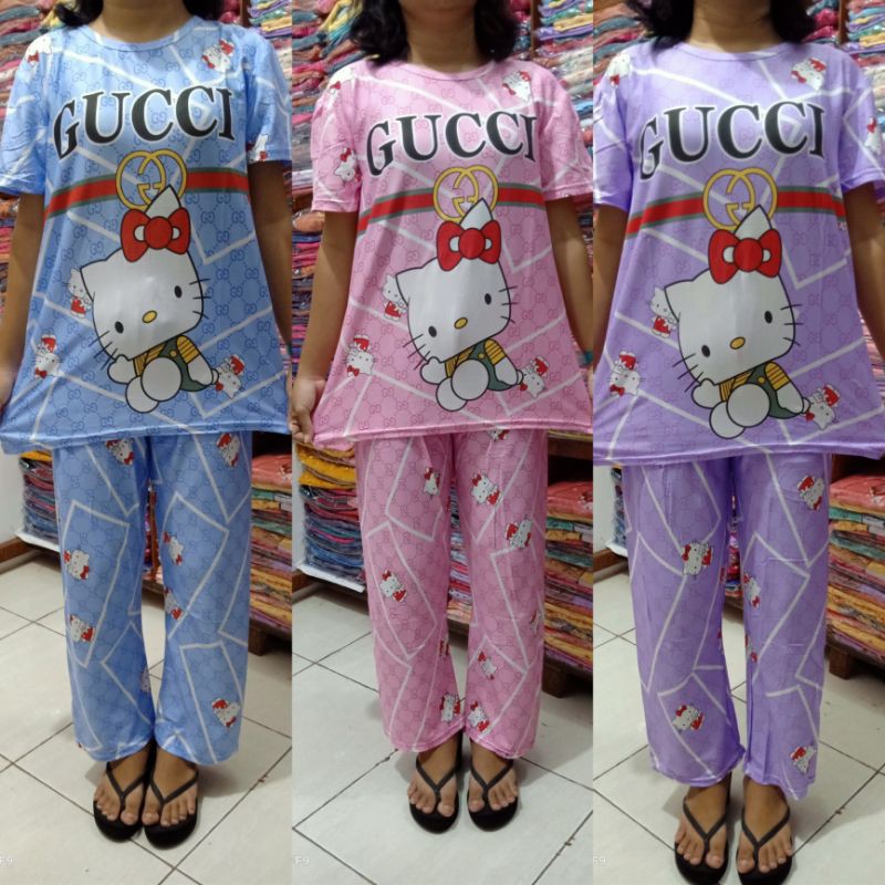 piyama wanita babudoll CP Spandek Korea Import Tangan Bahan melar BB MAX 70KG