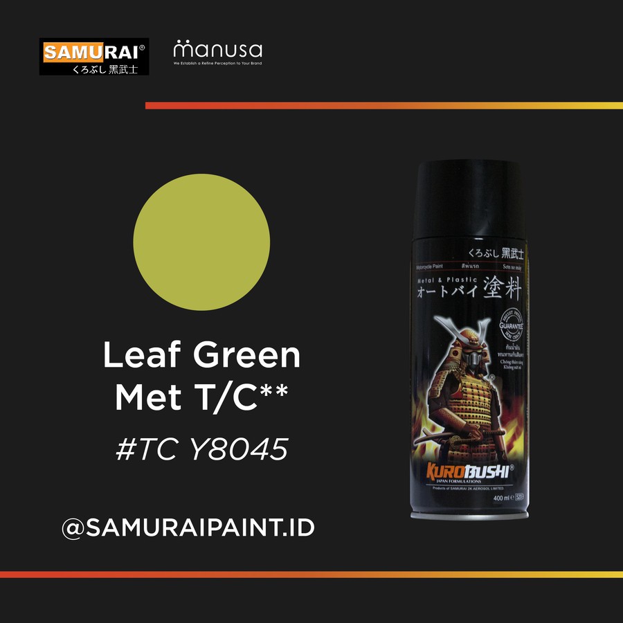 (TopCoat) TCY8045 Leaf Green Met - SAMURAI PAINT Cat semprot/Pilox