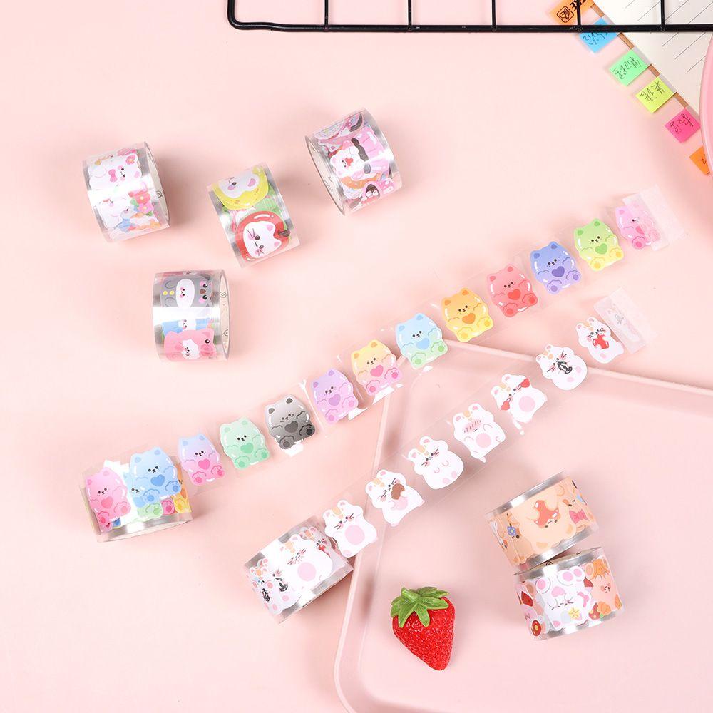 Populer Animal Tape Perlengkapan Sekolah Kawaii Stationery Stiker Scrapbooking Hias