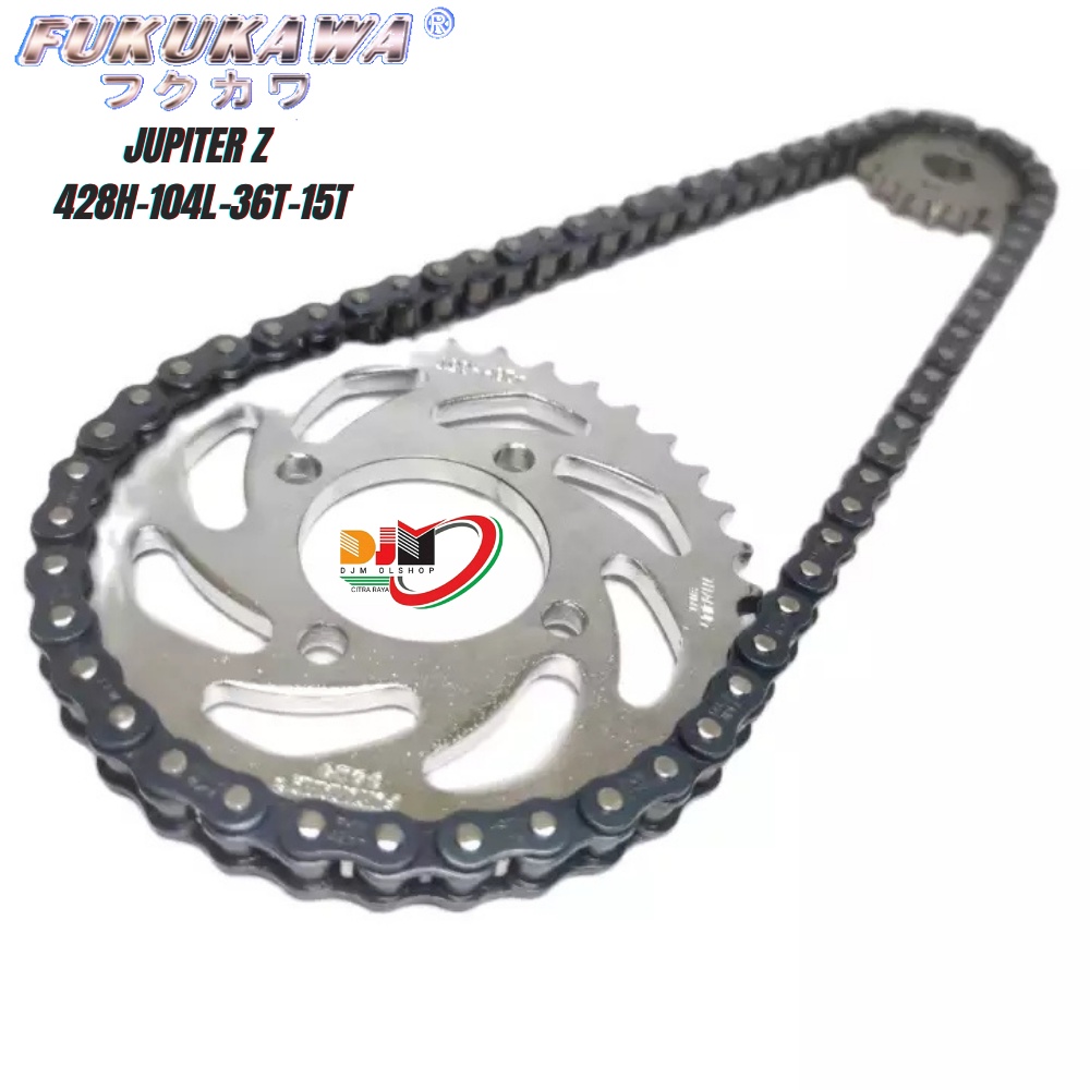 Gear Set Gir Paket Fukukawa Jupiter Z 5TP Rantai  428H-104L-36T-15T