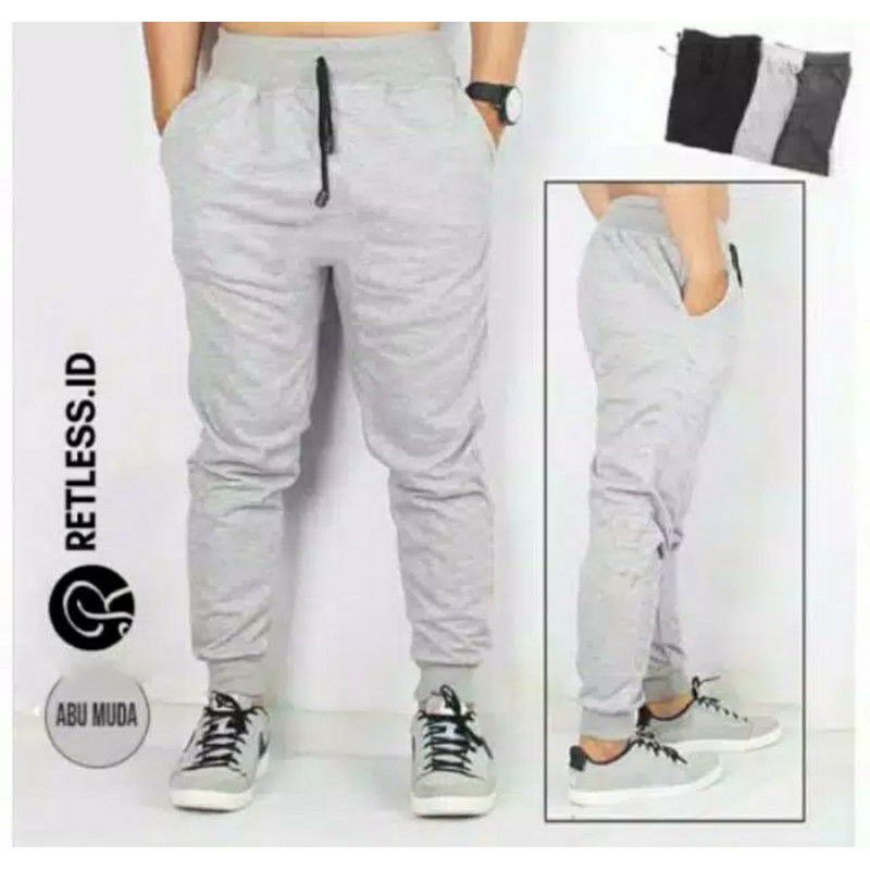 CELANA JOGGER POLOS PRIA WANITA MURAH