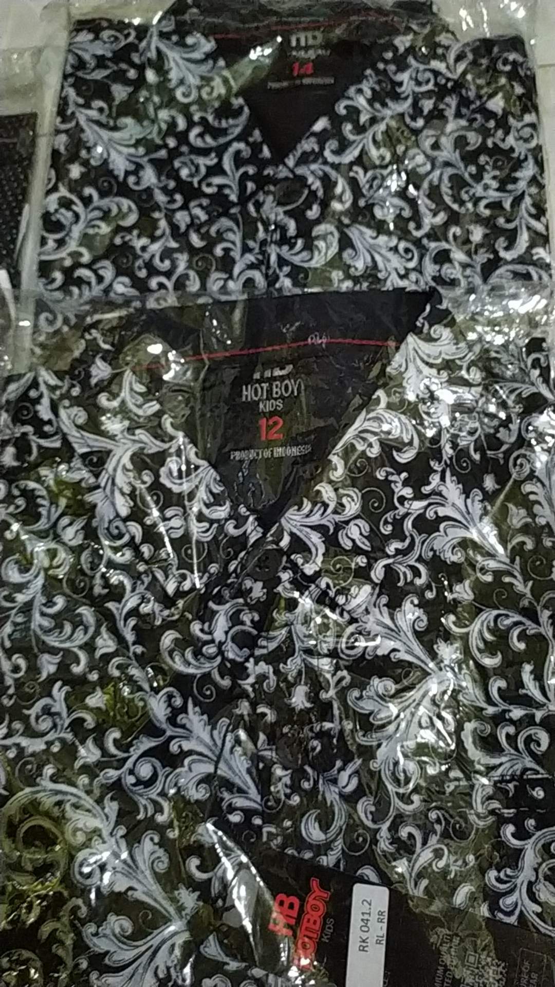 Kemeja Batik Anak Laki Laki Batik Modern Lengan Pendek Navy Rk041.2