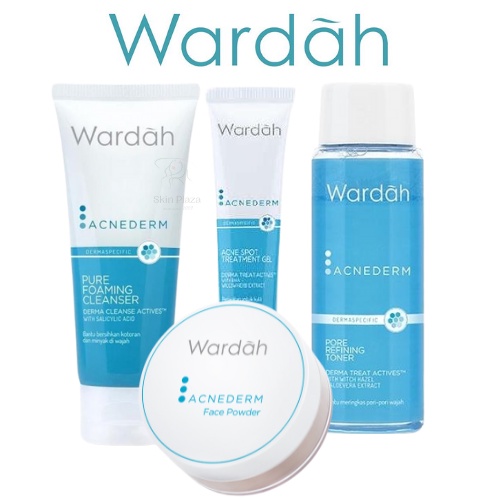 Wardah Acnederm Series Cleanser Toner Gel Face Powder