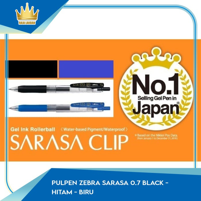 

TERBARU pulpen ZEBRA Sarasa 0.7 Black / Hitam - Biru